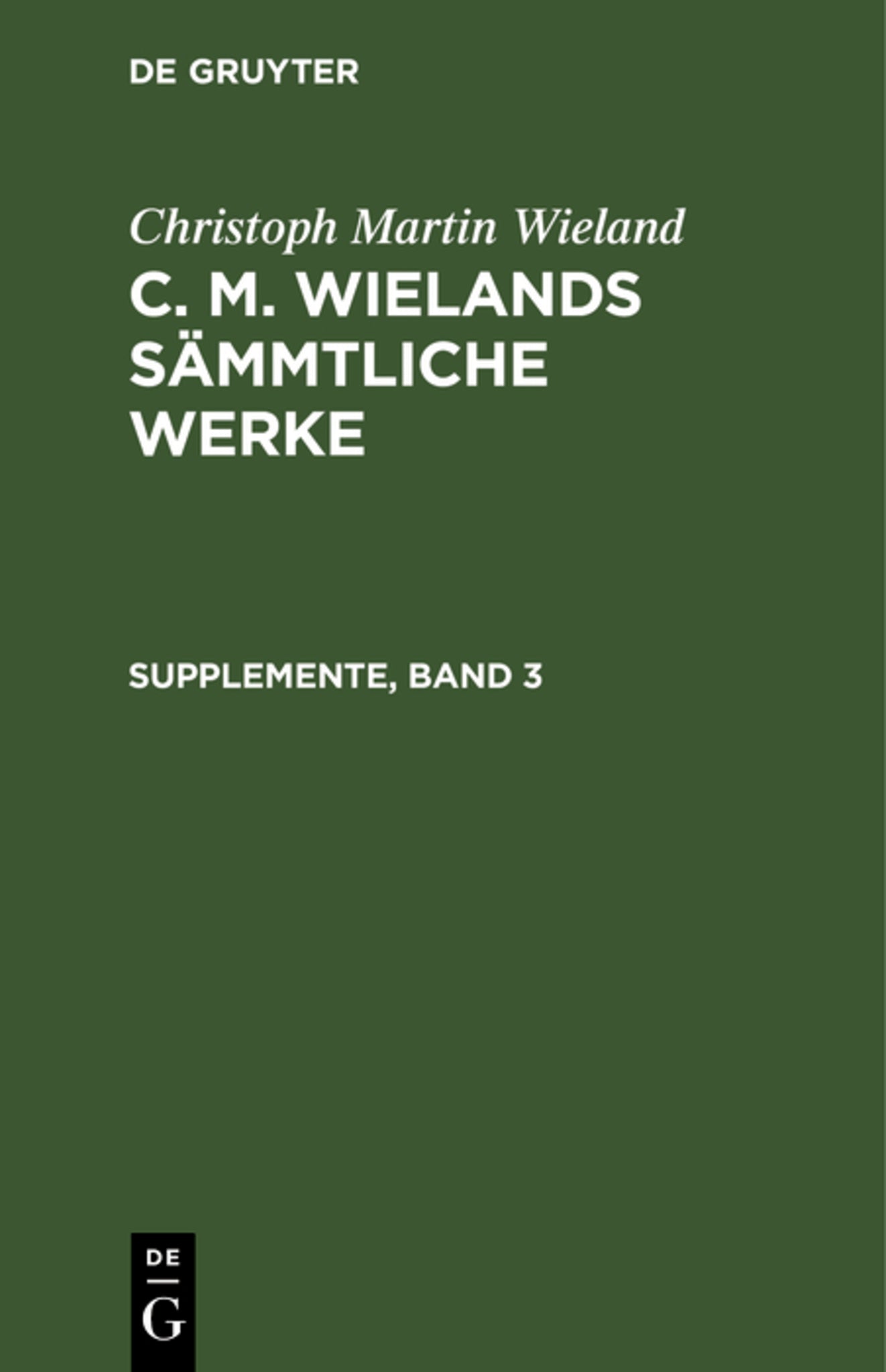 Supplemente Dritter Band